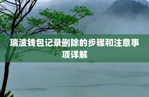 瑞波钱包记录删除的步骤和注意事项详解